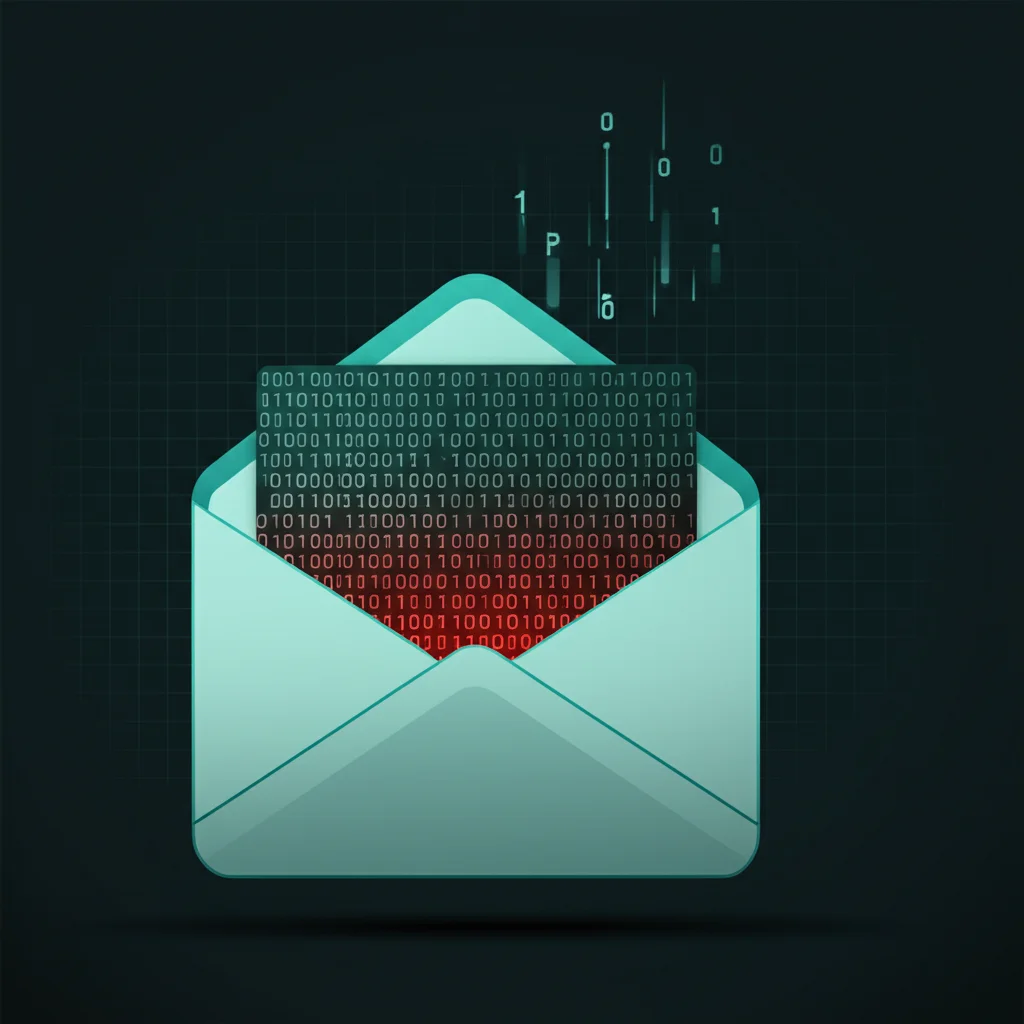 Phishing attack visualization showing malicious email disguised as legitimate invoice